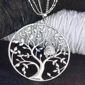 Tree of life owl necklace